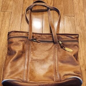 Vintage DILANA Genuine Leather Tote Bag Brown Dorado Dilana Colombia Laptop Work
